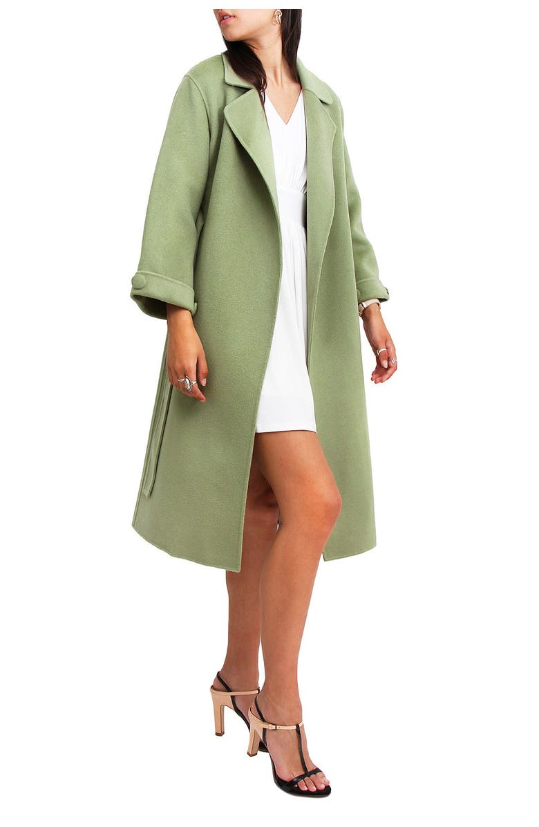 Belle & Bloom Stay Wild Wool Coat, Main, color, Green