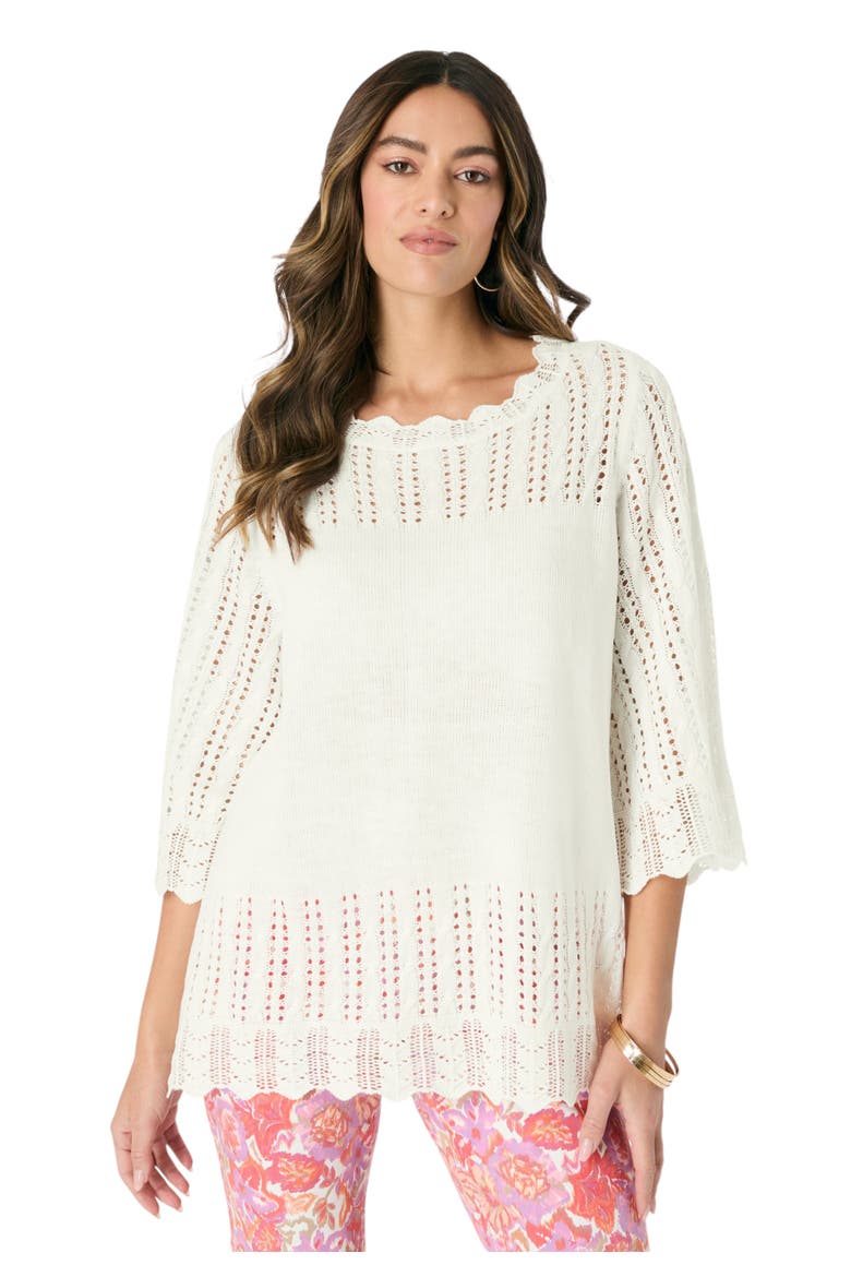 Pointelle Pullover Sweater, Main, color, IVORY