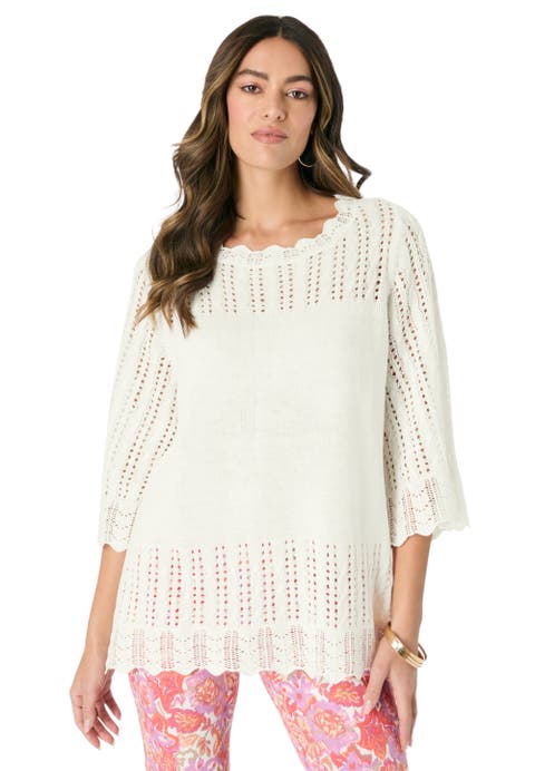 Pointelle Pullover Sweater