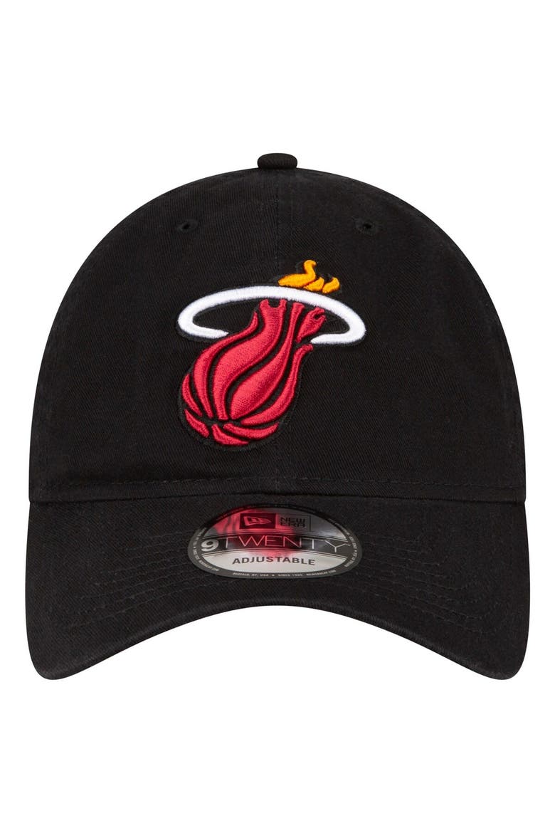 Men's New Era Black Miami Heat Team 2.0 9TWENTY Adjustable Hat, Alternate, color, Black