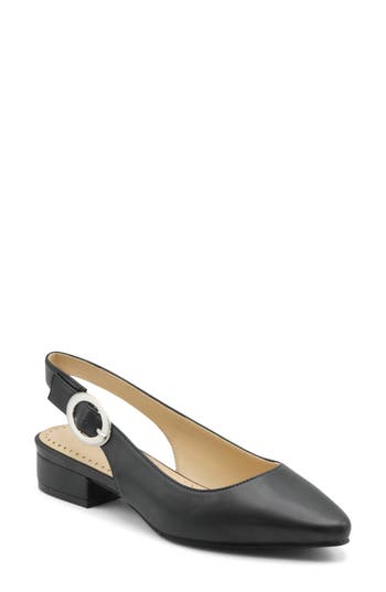 Adrienne Vittadini Papina Slingback Kitten Heel Pump In Black Sm