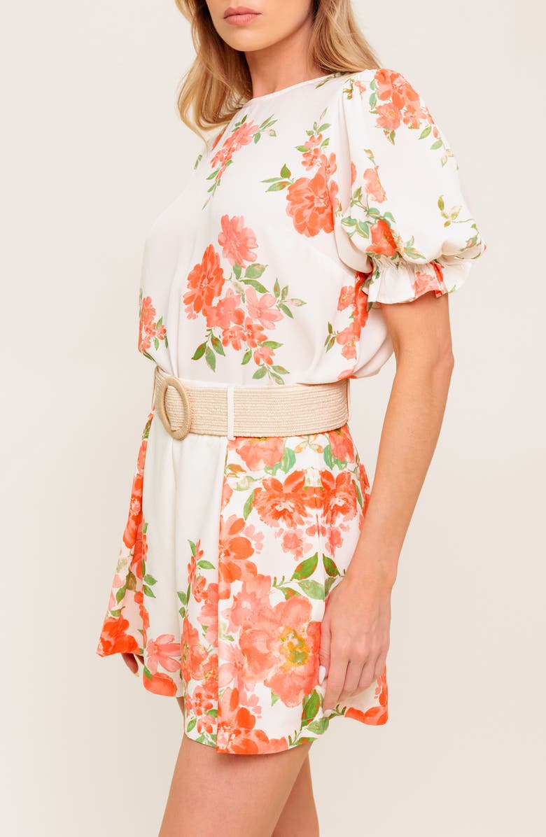 FLYING TOMATO Belted High Waisted Shorts, Alternate, color, Ivory