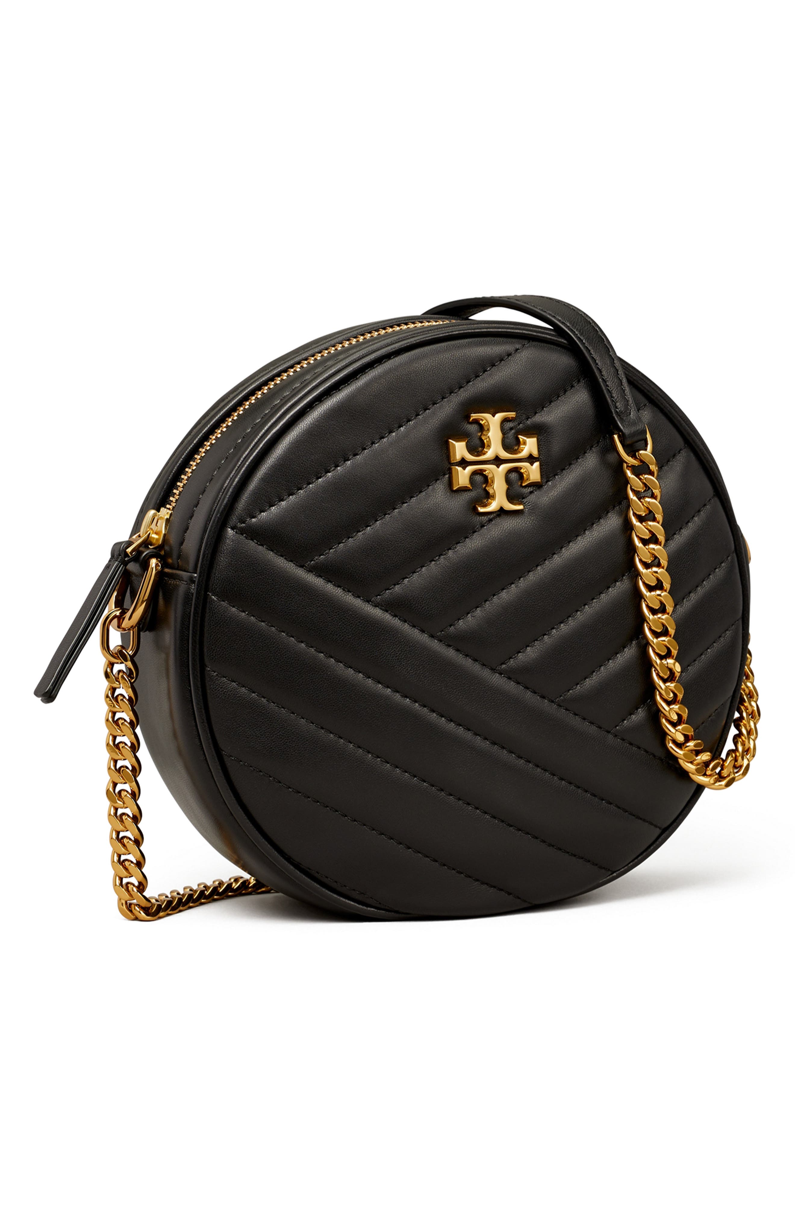 Tory Burch Kira Chevron Quilted Leather Circle Crossbody Bag, Alternate, color, 