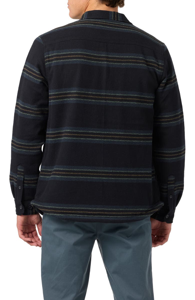 O'Neill Redmond Fleece Lined Button-Up Shirt Jacket, Alternate, color, Black 2