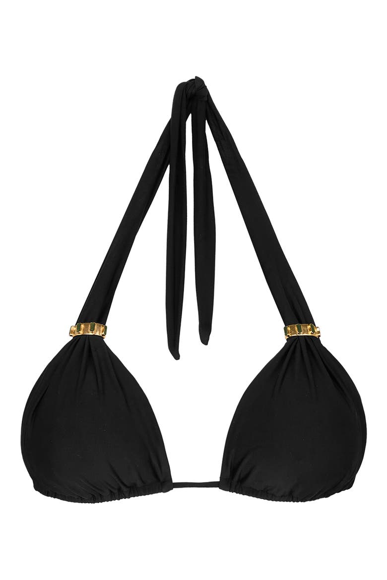 Bia Tube Solid Halter Bikini Top, Alternate, color, BLACK