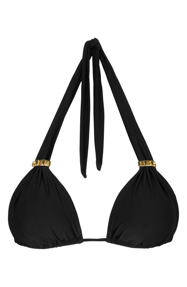 ViX Paula Hermanny Bia Tube Solid Halter Bikini Top, Alternate, color, Black