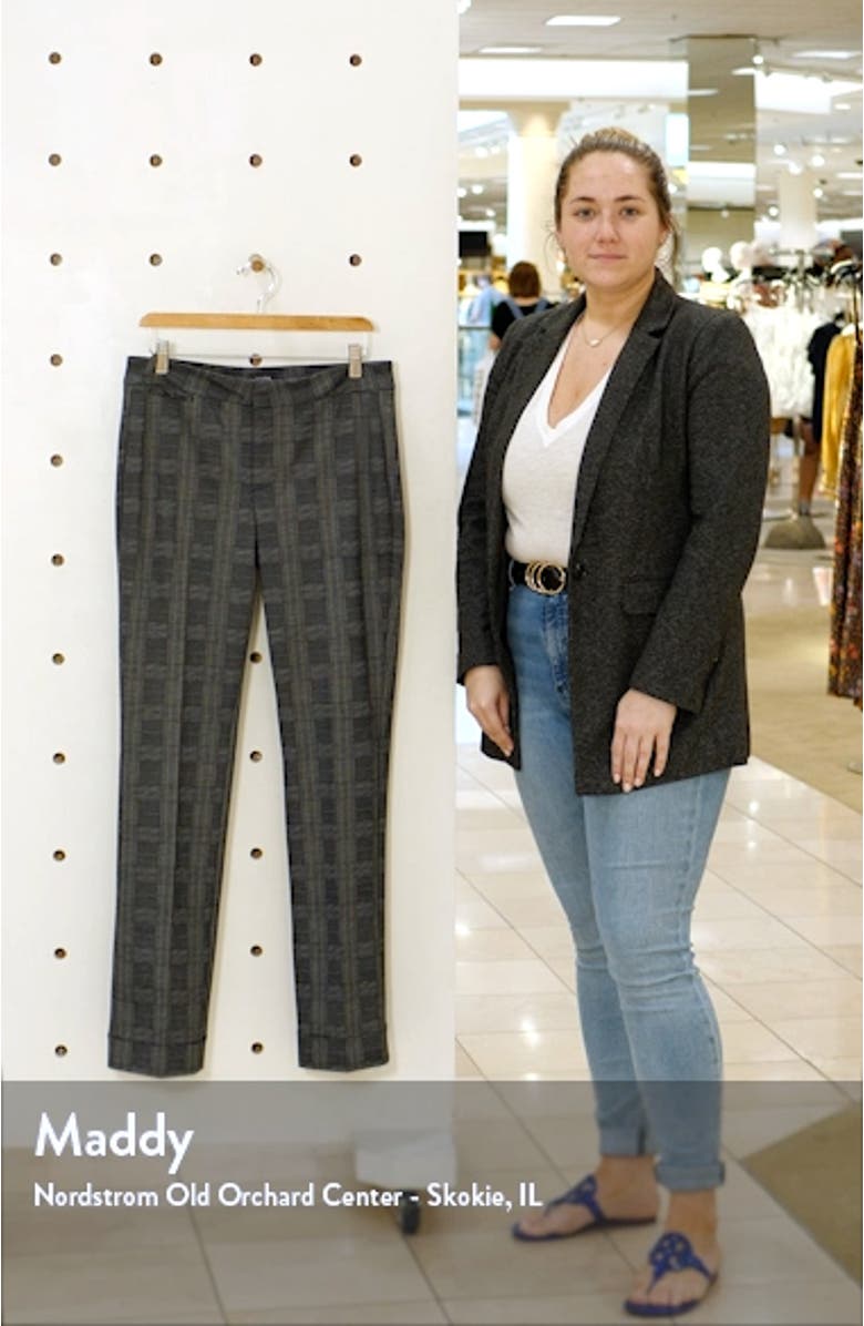 Plaid Slim Ponte Trousers, sales video thumbnail