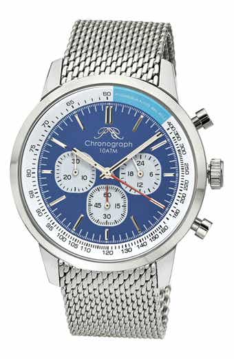 PORSAMO BLEU Simon Mesh Strap Chronograph Watch, 44mm