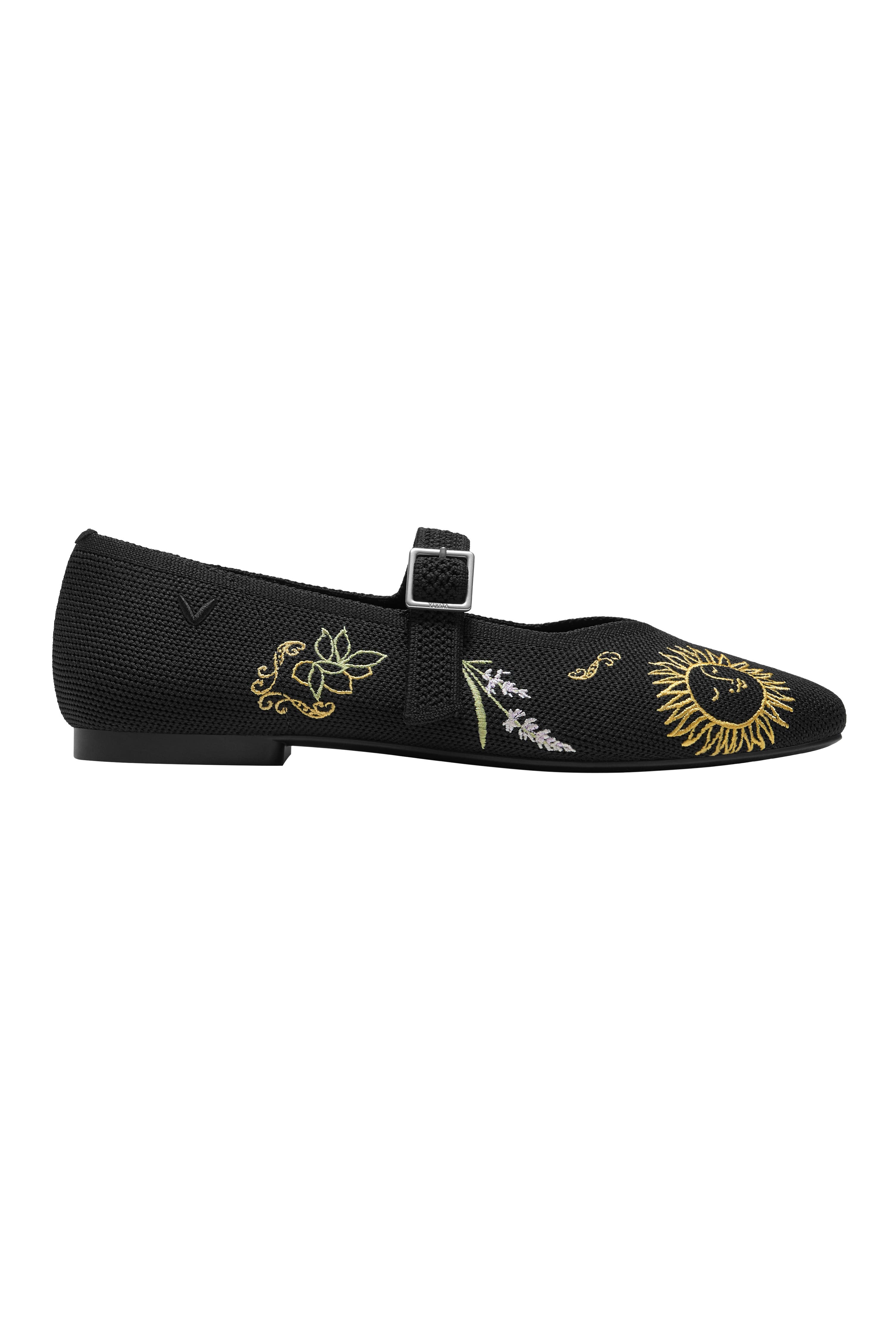 Healing Garden | Square-Toe Margot Mary Jane, Alternate, color, BLACK FRENCH FLORAL EMB