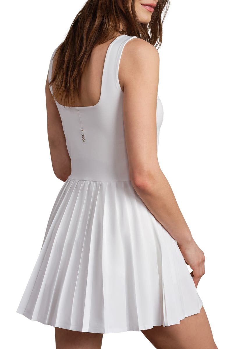 Rhone Rally Pleated UPF 50+ Minidress, Alternate, color, Snow White