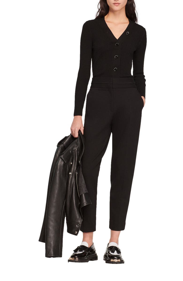 SANDRO Cardigan in certified viscose, Alternate, color, 