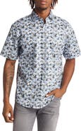 Brax Hardy Floral Stretch Short Sleeve Button-Up Shirt