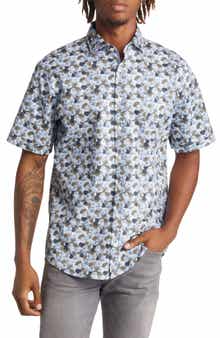 Brax Hardy Floral Stretch Short Sleeve Button-Up Shirt