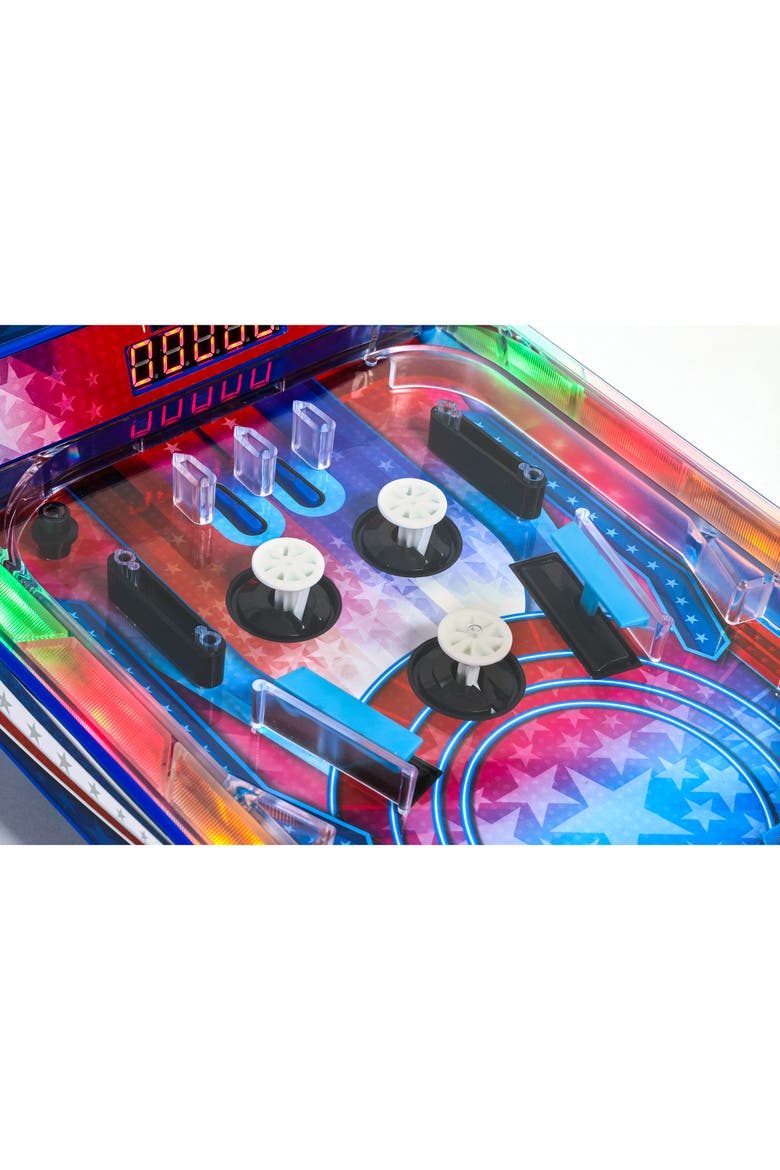 Retro Arcade Electronic Pinball Tabletop Game, Vibrating Bumpers, Led Lights, Alternate, color, Multicolored