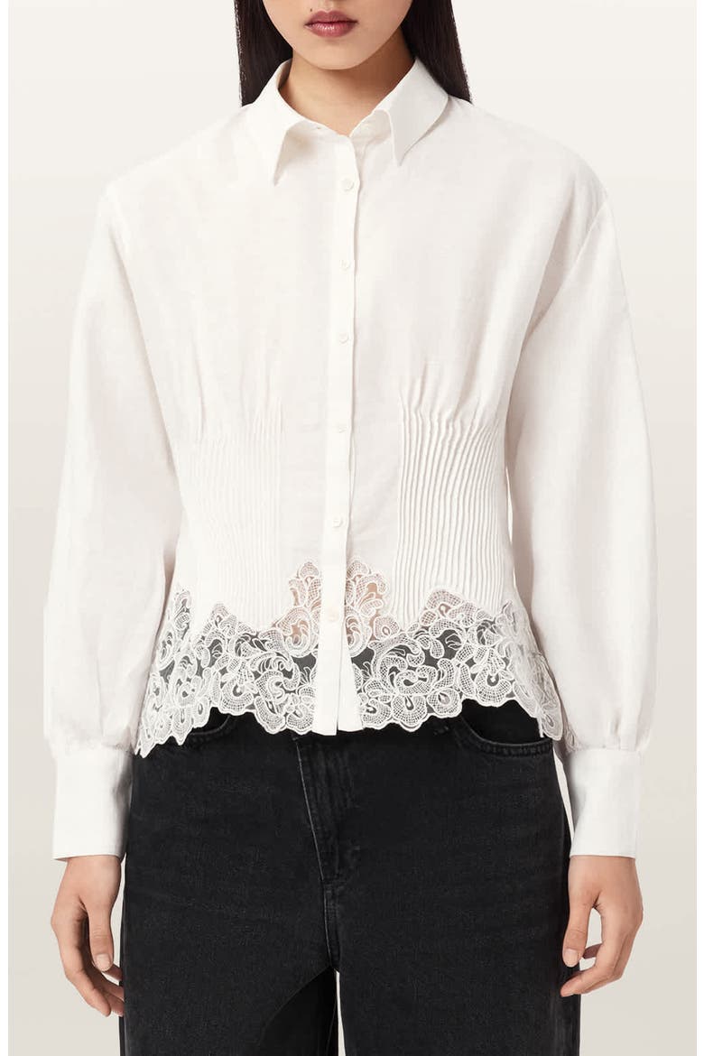 Carol Lace Shirt, Main, color, WHITE