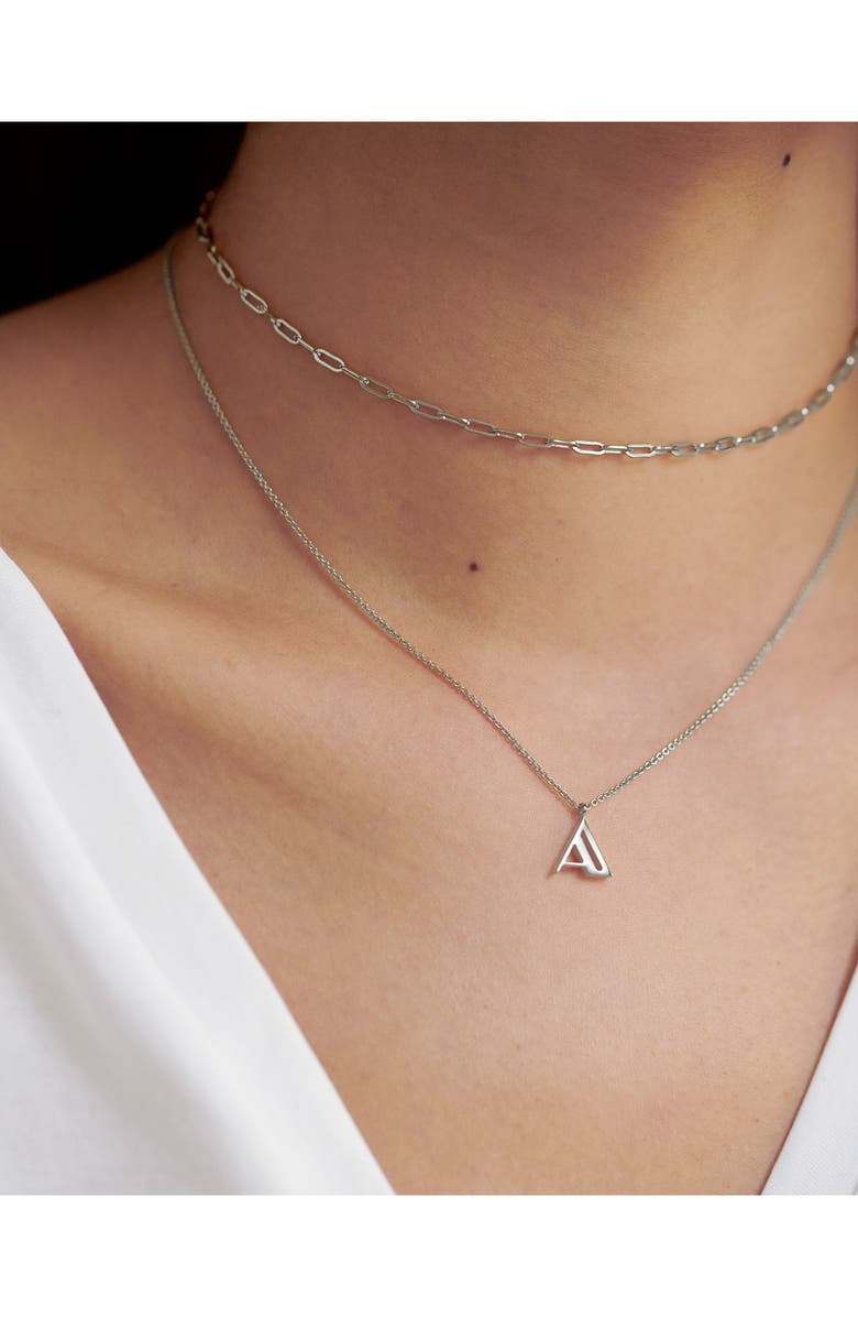 Monica Vinader Initial Pendant Necklace, Alternate, color, Sterling Silver - A