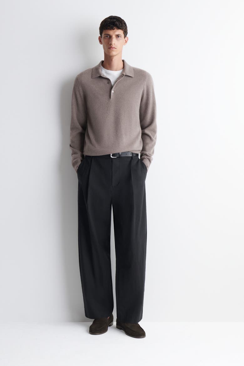 Cashmere Polo Sweater, Alternate, color, WASHED LILAC