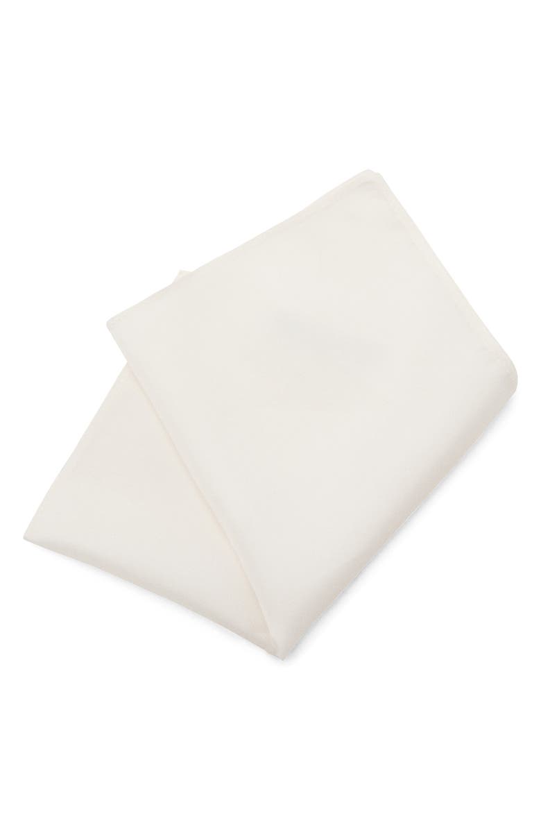 MANGO Silk Pocket Square, Main, color, White