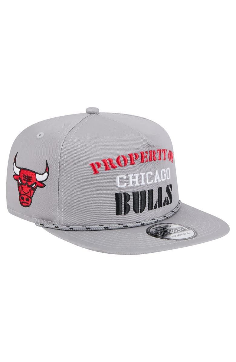 New Era Men's New Era Gray Chicago Bulls Throwback Property Of Golfer Snapback Hat, Main, color, Gray