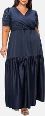 L I V D Starlit Soiree Rhinestone Maxi Dress