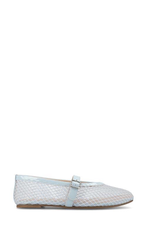 Shop Journee Collection Casha Mesh Mary Jane Flat In Light Blue