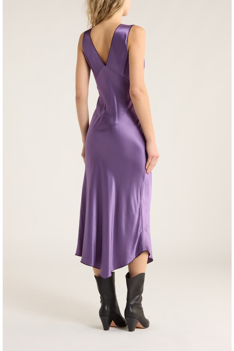 Monique Empire Waist Satin Midi Dress, Alternate, color, AMETHYST