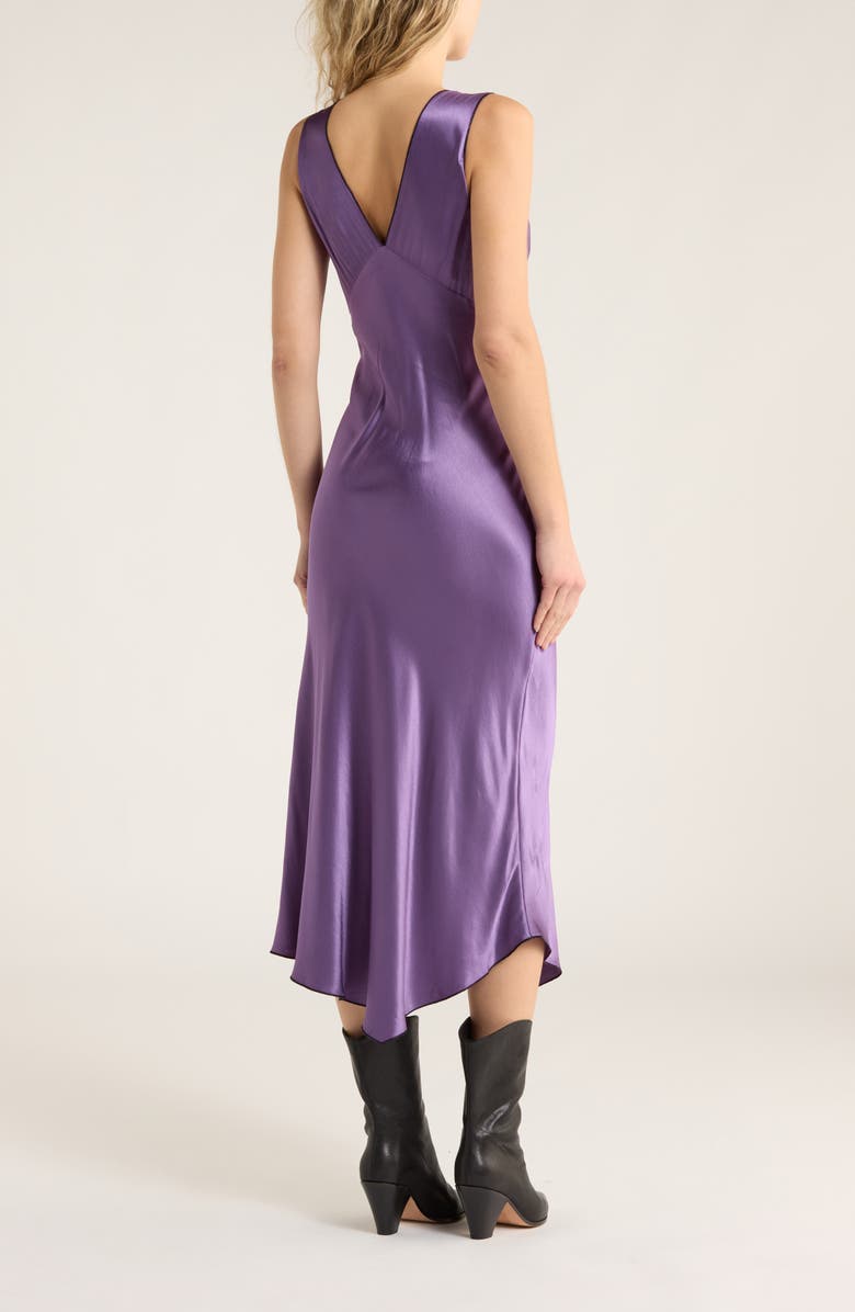 Rails Monique Empire Waist Satin Midi Dress, Alternate, color, Amethyst