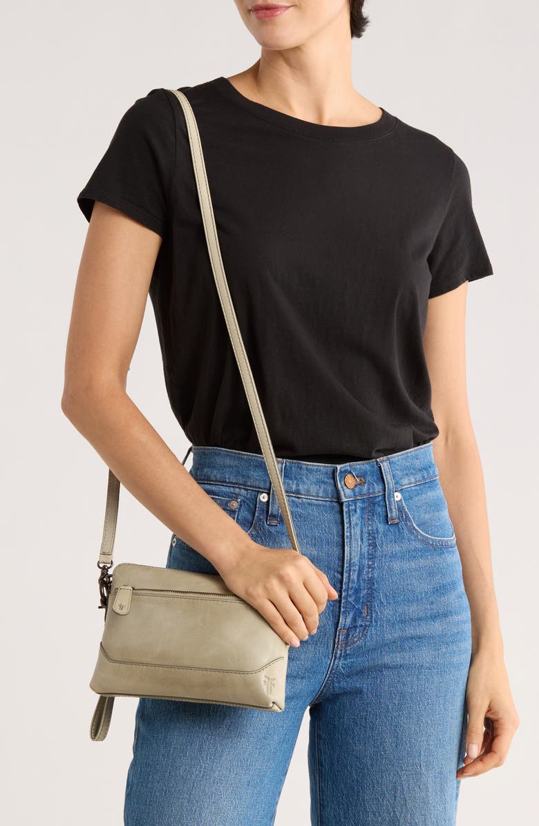 Frye Melissa Leather Crossbody Wristlet, Alternate, color, Willow