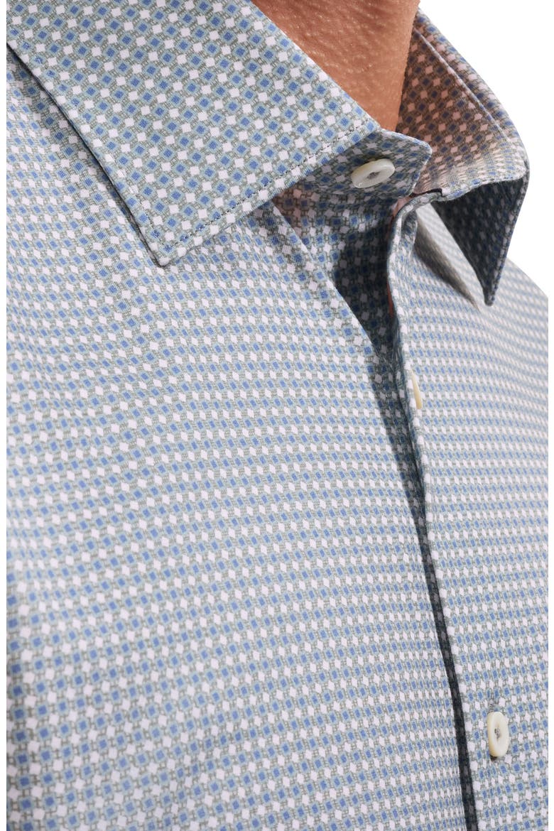 Miles OoohCotton® Geo Print Short Sleeve Button-Up Shirt, Alternate, color, AVOCADO