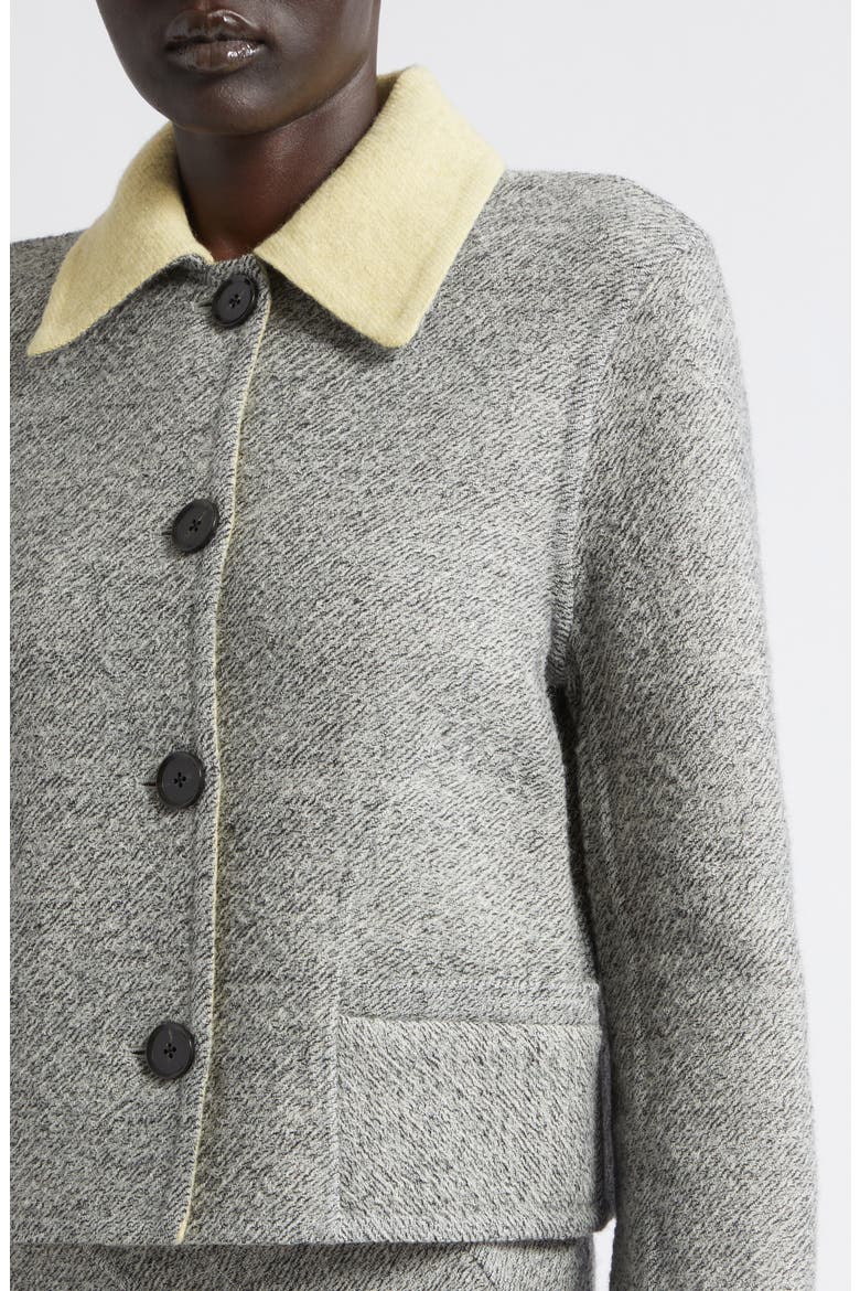 Gaelle Double Face Wool Blend Tweed Jacket, Alternate, color, ECRU/ TAHINI MULTI