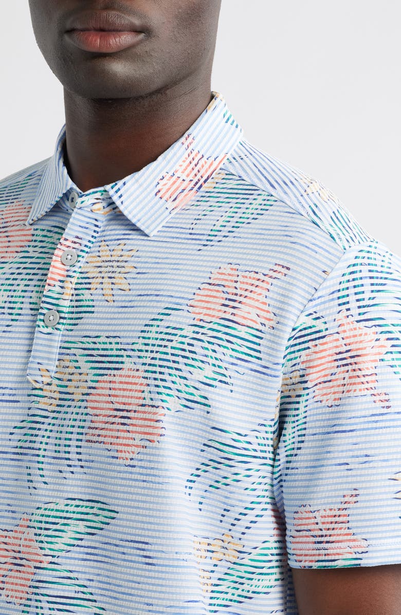 Tommy Bahama Costa Wave Isle Camo IslandZone<sup>®</sup> Seersucker Polo, Alternate, color, Big Sky Blue