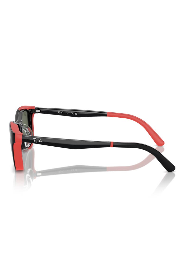 Kids' 49mm Rectangular Optical Glasses & Clip-On Sunglasses, Alternate, color, RED MULTI