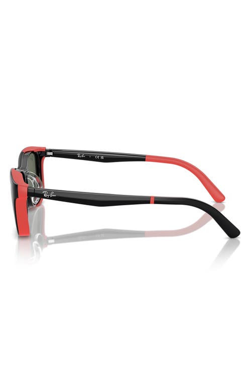 Ray Ban Ray-ban Kids' 49mm Rectangular Optical Glasses & Clip-on Sunglasses In Red Multi