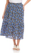 Karen Kane Floral Front Slit Midi Skirt