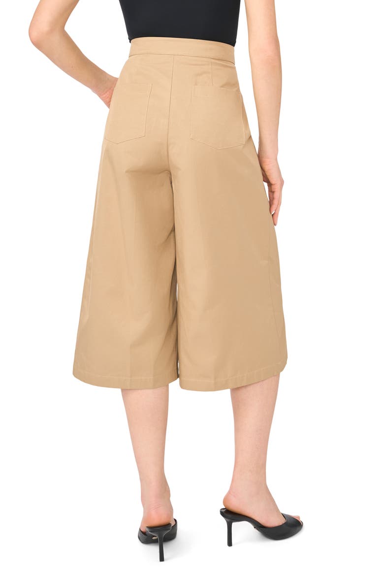 High Waist Wide Leg Culottes, Alternate, color, ALMOND LATTE