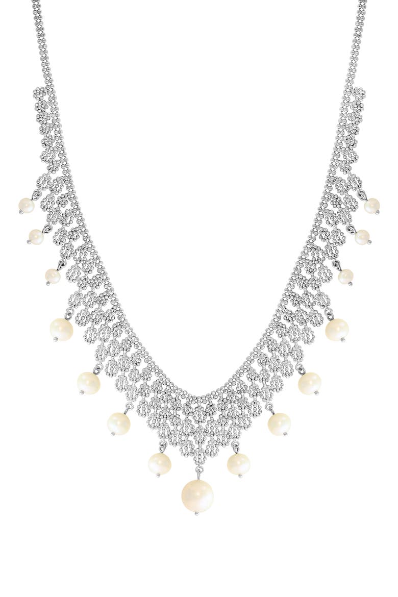 Freshwater Pearl Dangle Necklace, Alternate, color, WHITE
