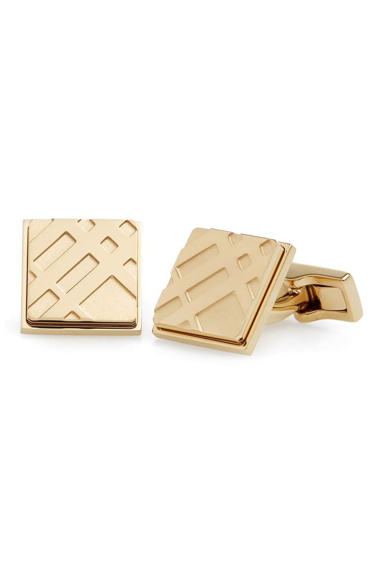 Square Cuff Links, Main, color, PALE GOLD