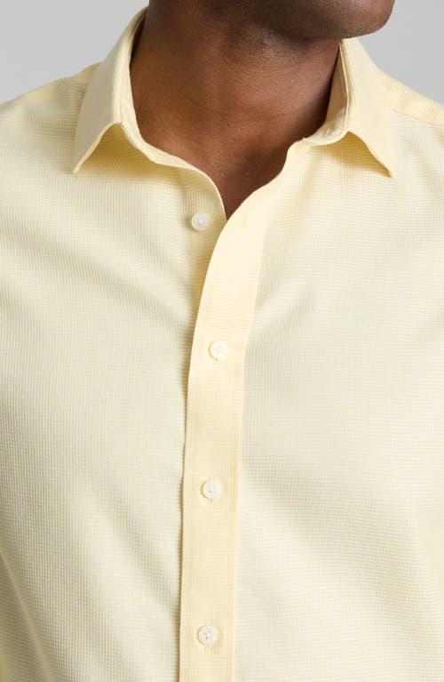 Untuckit Burke Solid Wrinkle Free Cotton Dobby Button-up Shirt In Yellow