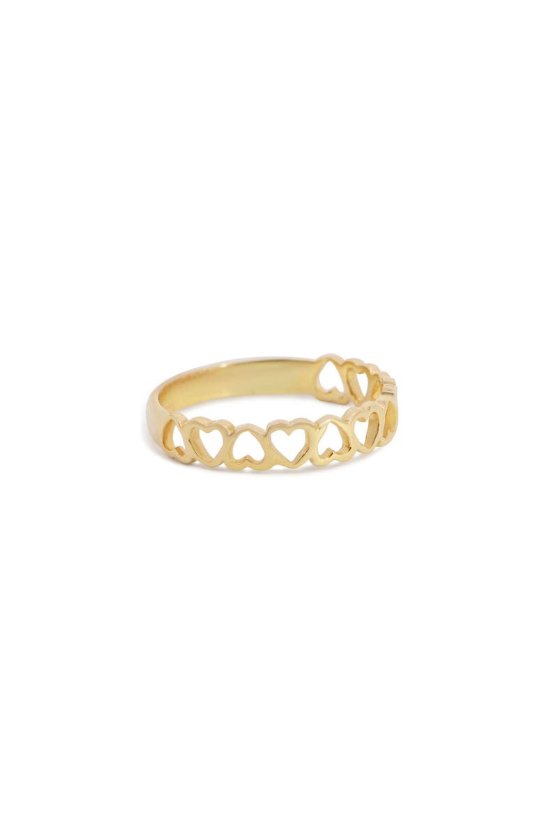 The Lovery Fine Jewelry Gold Open Heart Band, Alternate, color, Yellow Gold