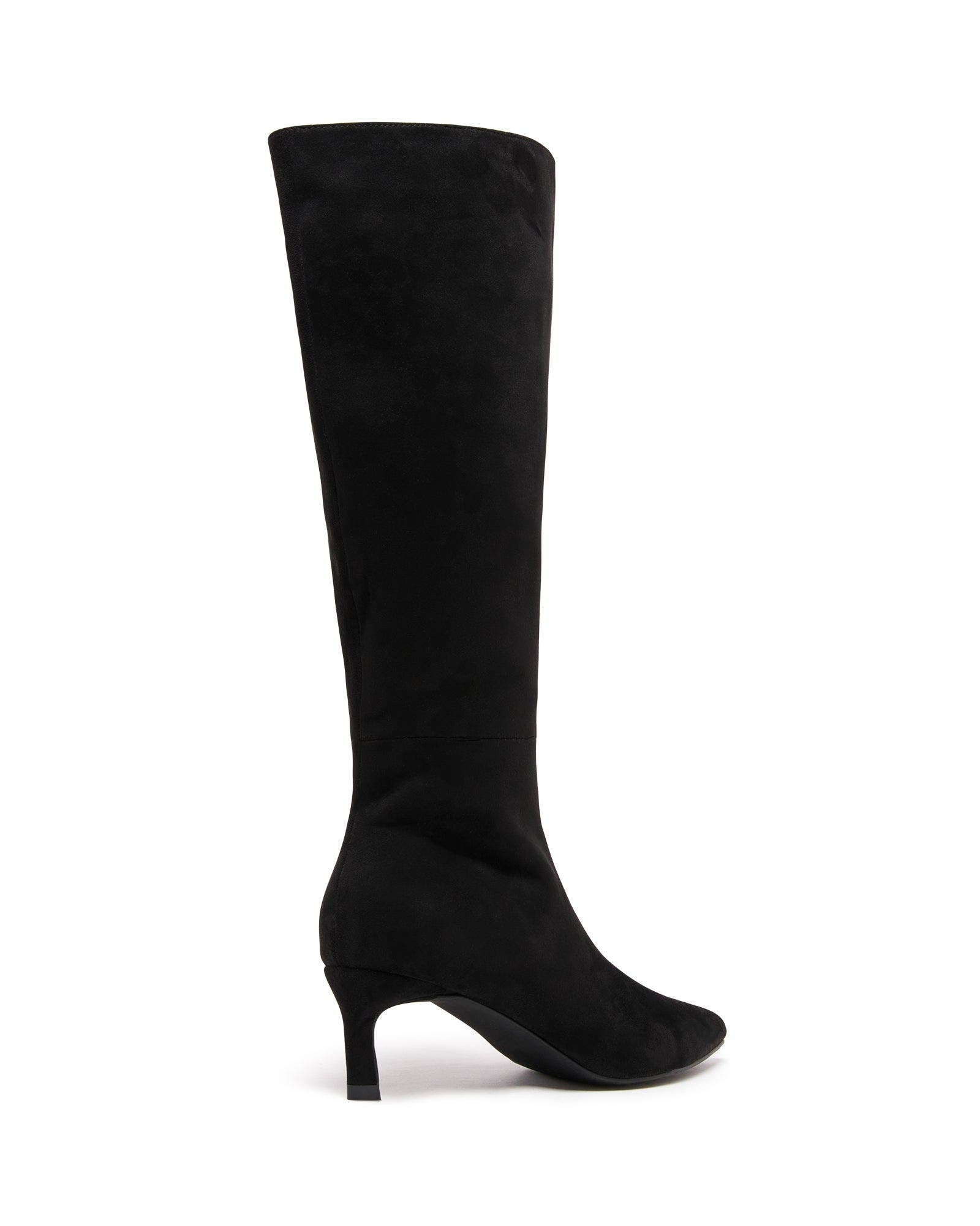 Dove Pointed Toe Tall Boot, Alternate, color, Black Microsuede