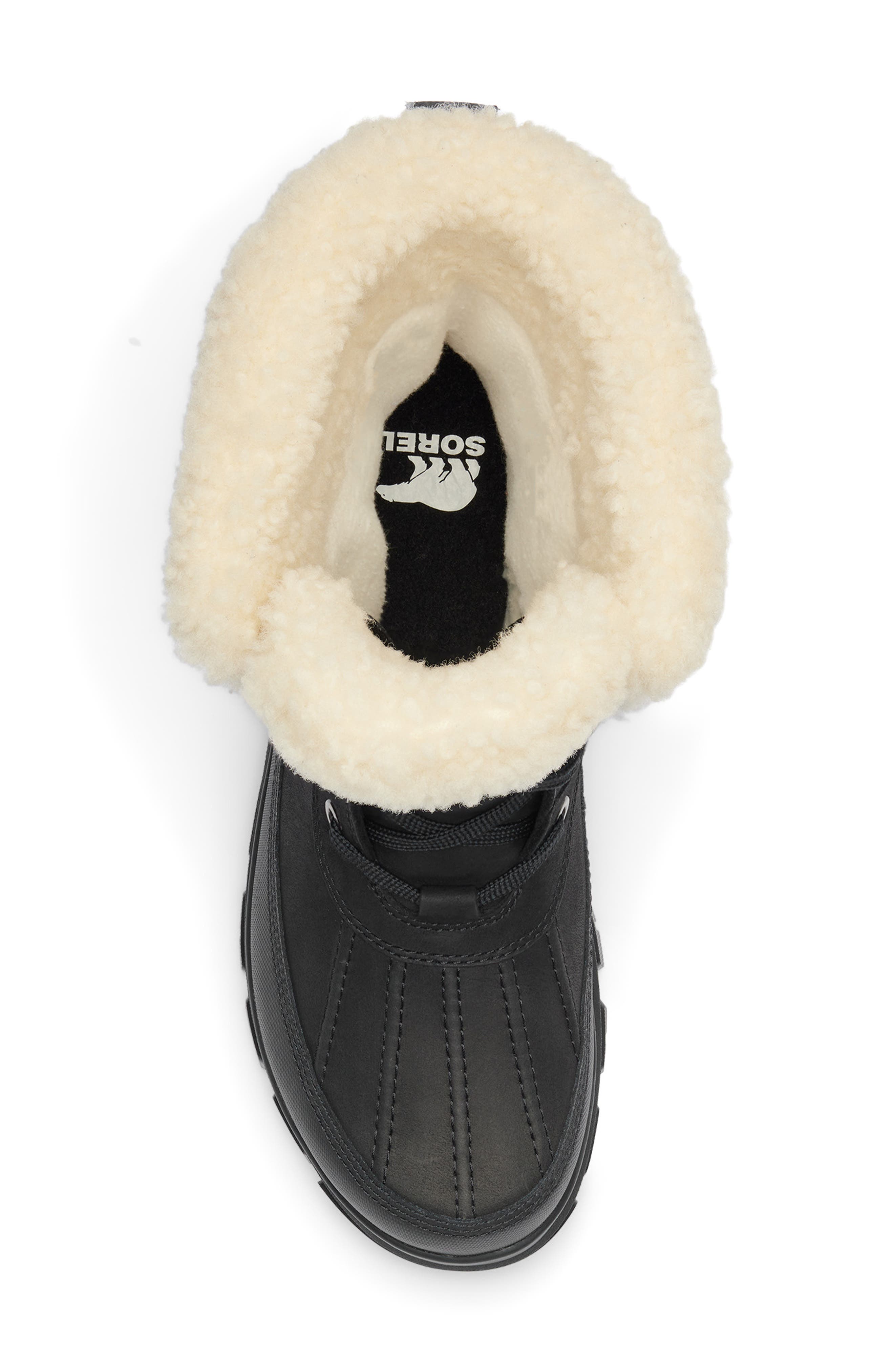SOREL Tivoli V Parc Genuine Shearling Waterproof Boot, Alternate, color, Black/ Sea Salt