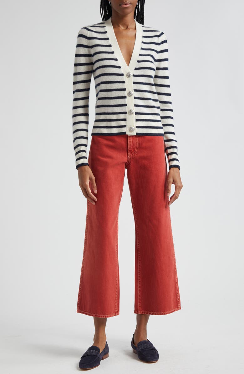 Veronica Beard Taylor High Waist Crop Wide Leg Jeans, Alternate, color, 