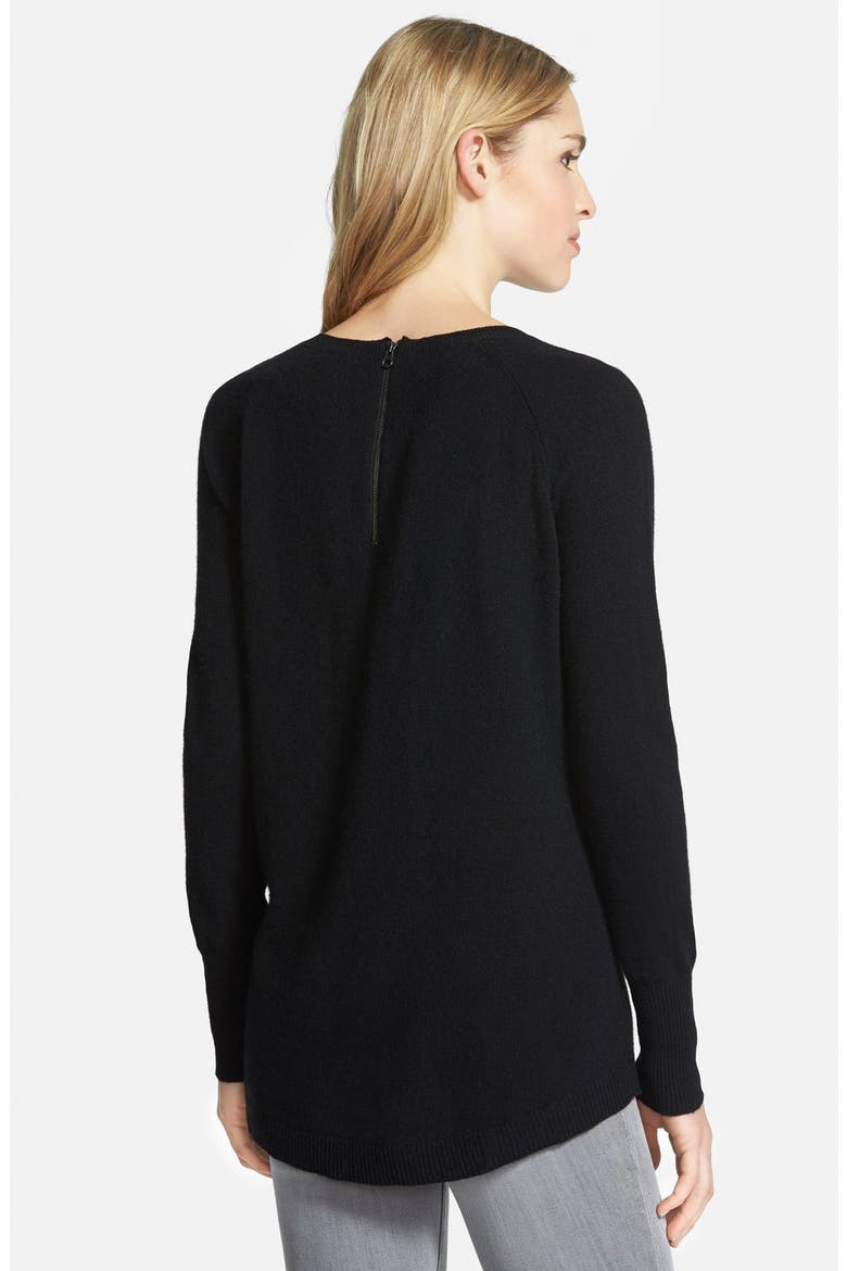 CASHMERE SHIRTTAIL BACK CREW, Alternate, color, BLACK