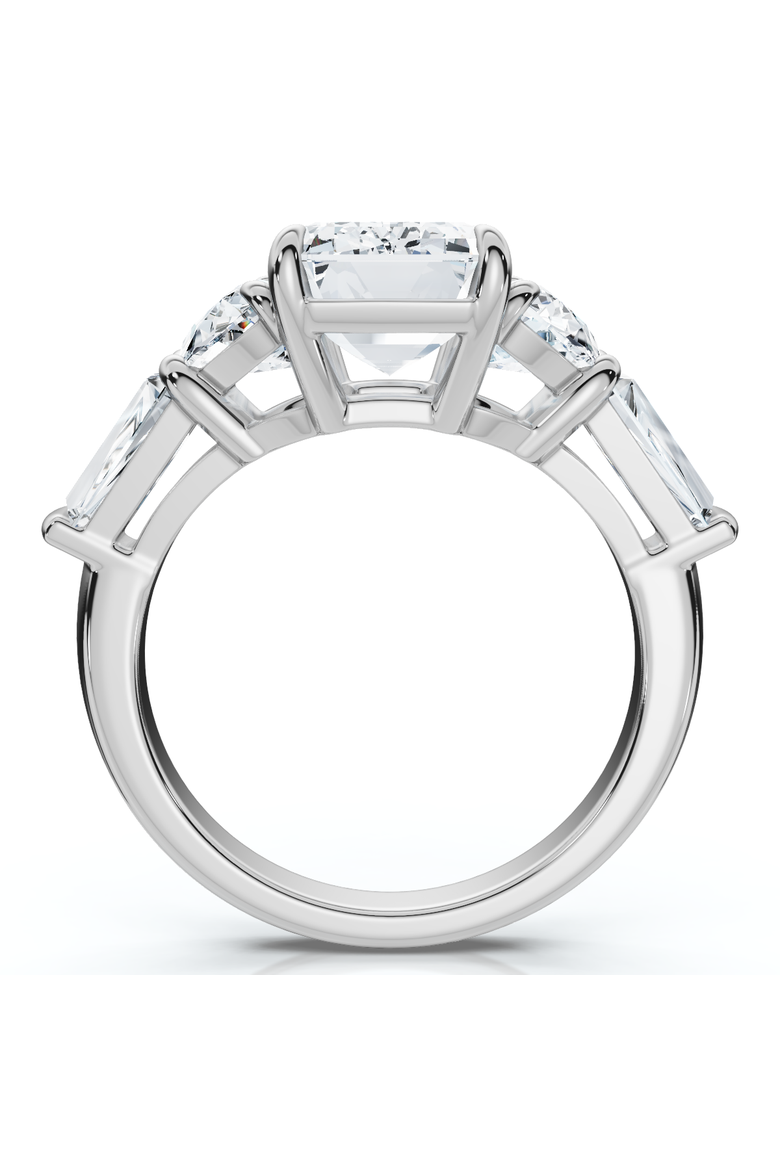 Certified 4 1/2Ct Tessa Emerald Engagement Ring 14k Gold Lab Grown, Alternate, color, 14k White Gold