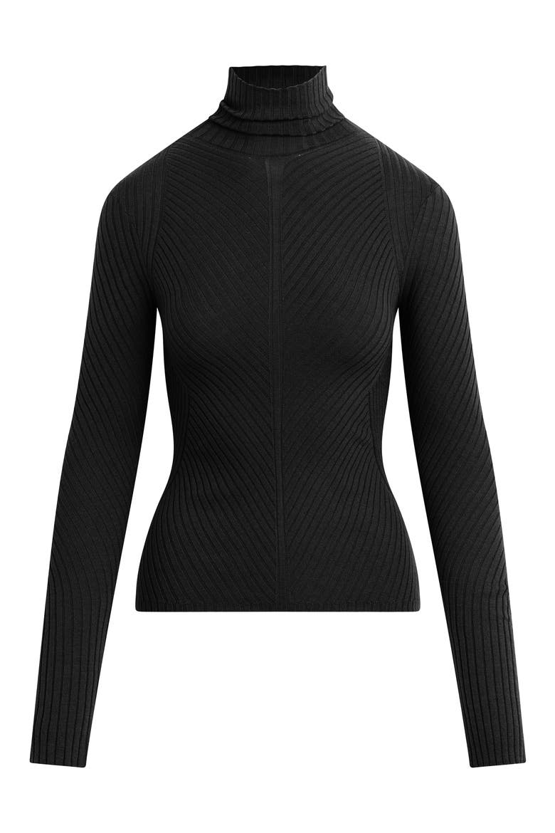 Be Your Girl Turtleneck Merino Wool Blend Sweater, Alternate, color, BLACK