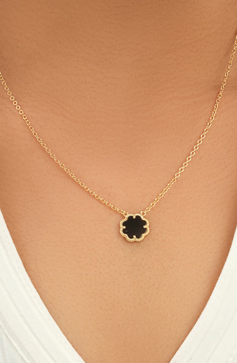 Sterling Forever Rose Petal Enamel Pendant Necklace, Alternate, color, Gold