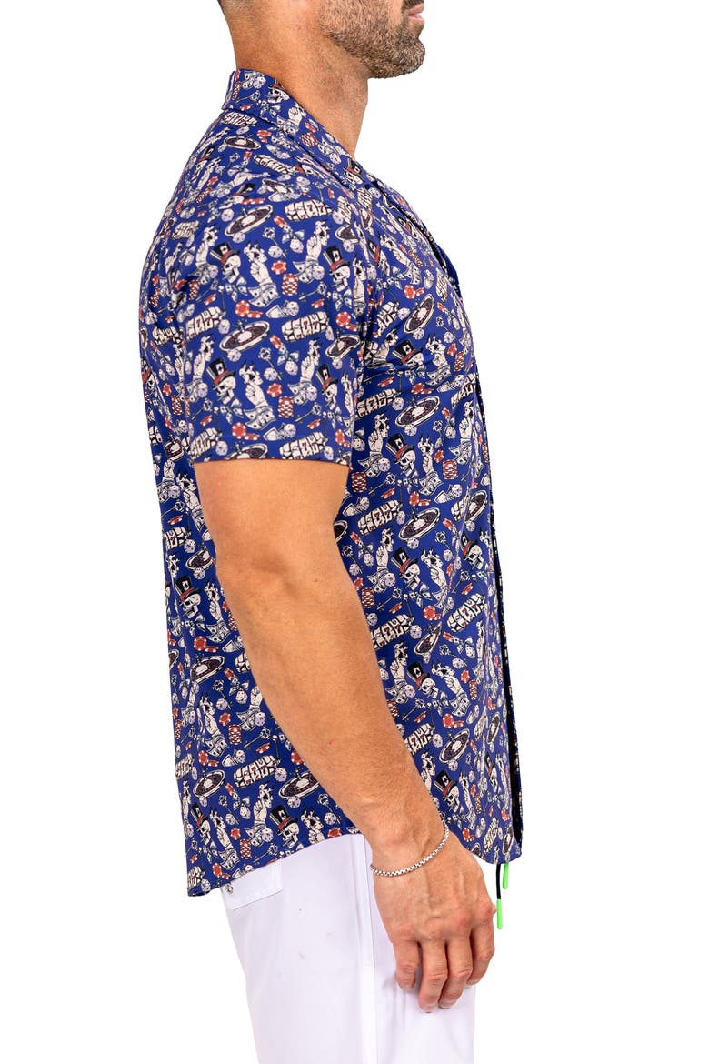Marthy Black Camp Shirt, Alternate, color, BLUE/ BLACK