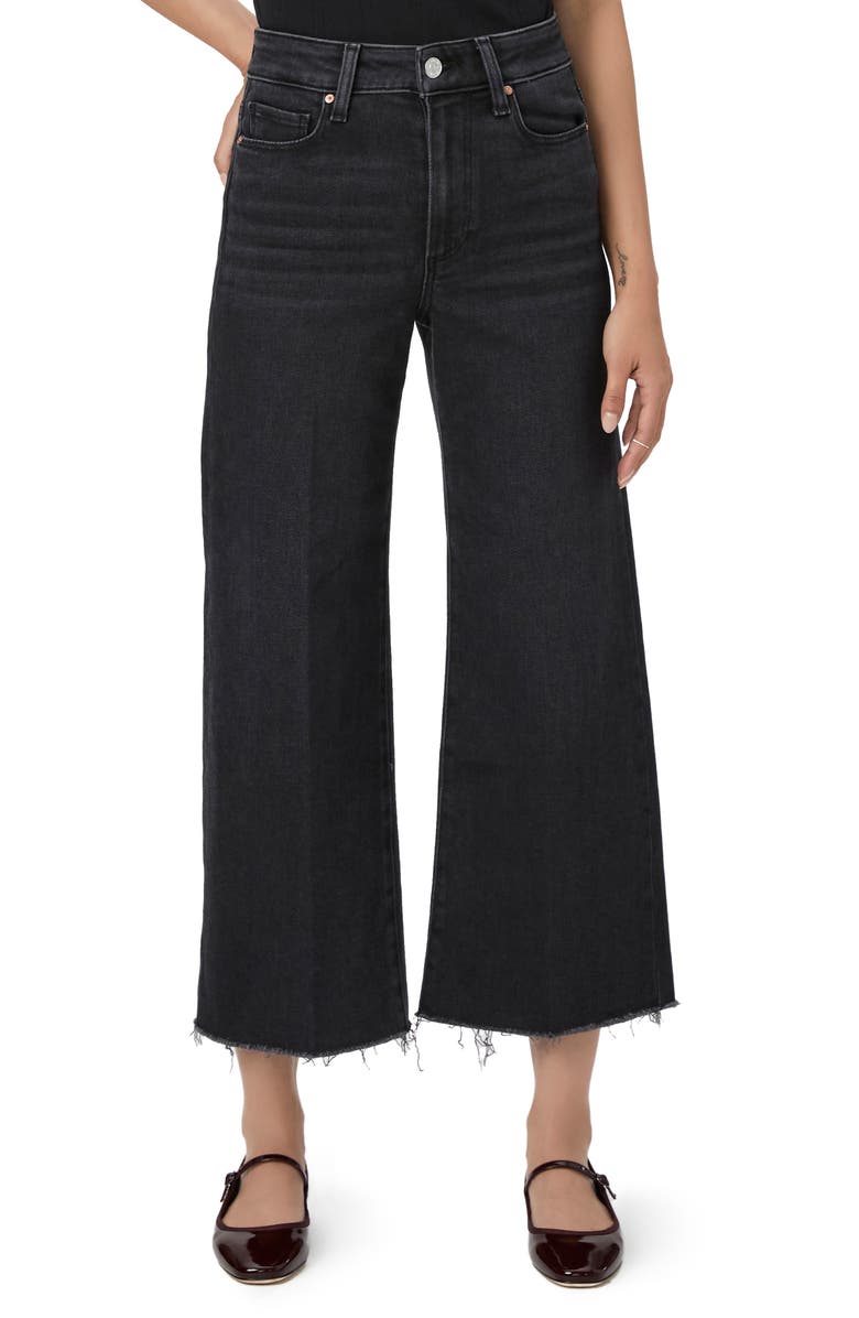 PAIGE Anessa Raw Hem High Waist Ankle Wide Leg Jeans, Main, color,