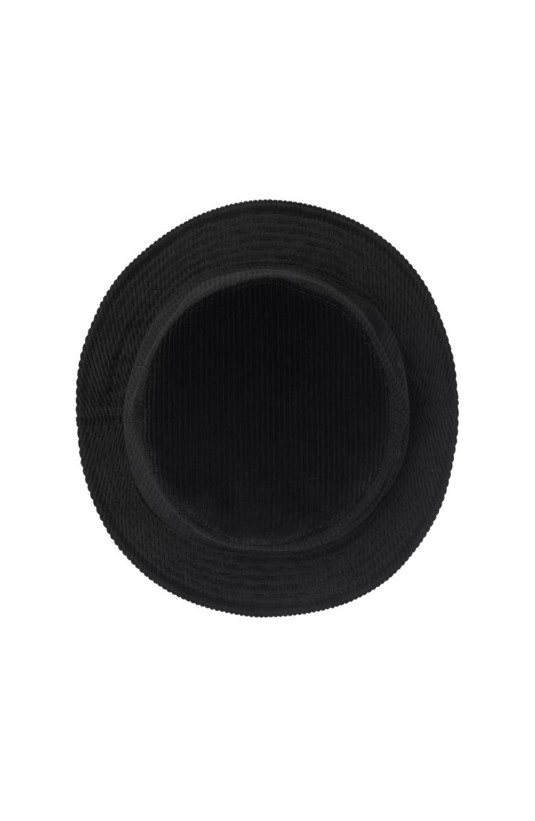Burberry Knight Stamp Corduroy Bucket Hat, Alternate, color, Black