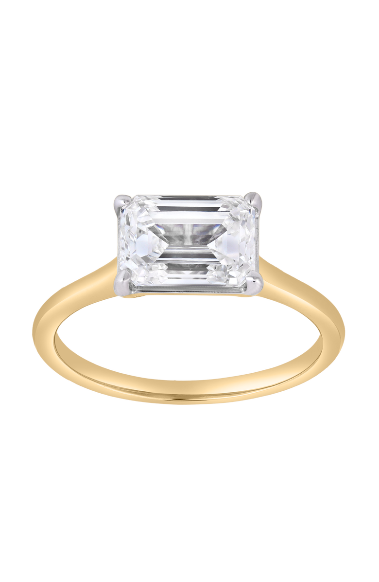 LuvMyJewelry Posy 2 Ct Emerald East West Lab Grown Diamond Ring, Main, color, 14K Yellow Gold